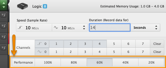 Reducing USB bandwidth usage via Performance setting