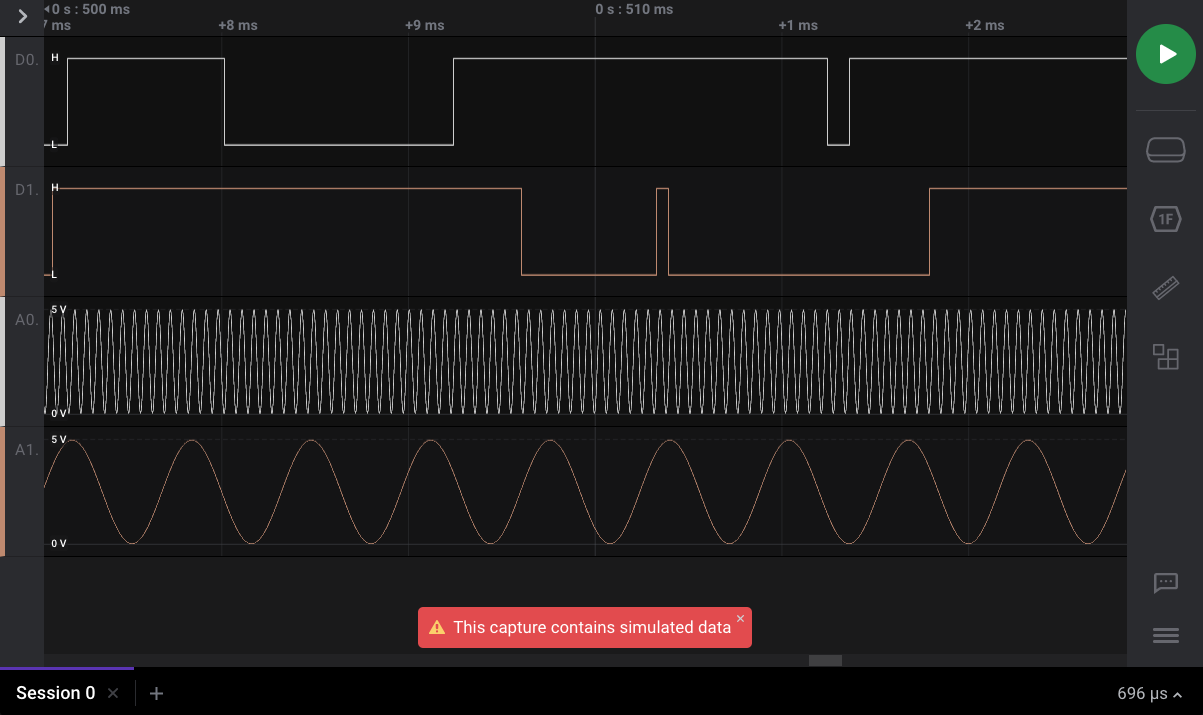 Randomly generated simulation data during demo capture