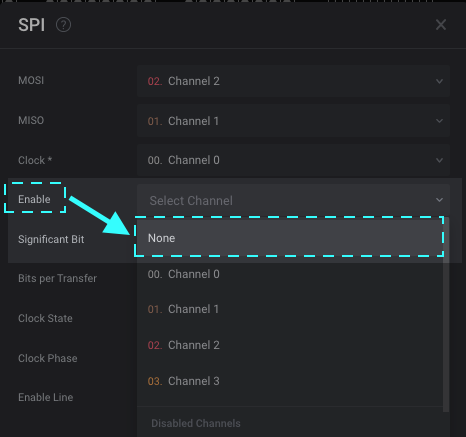 Setting Enable to "None"